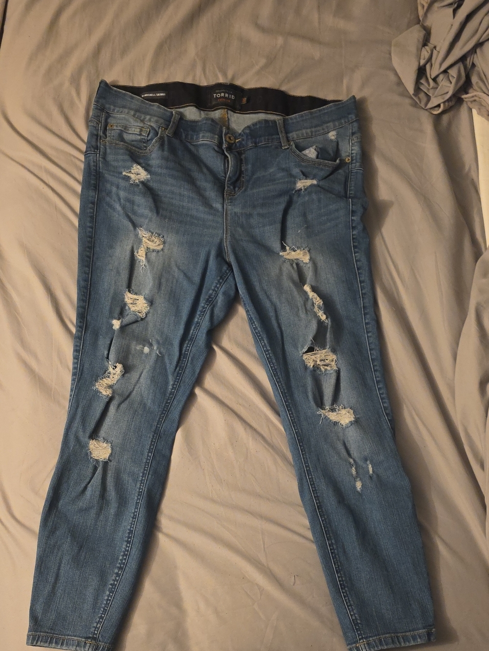 torrid Light Blue Distressed Skinny Jeans